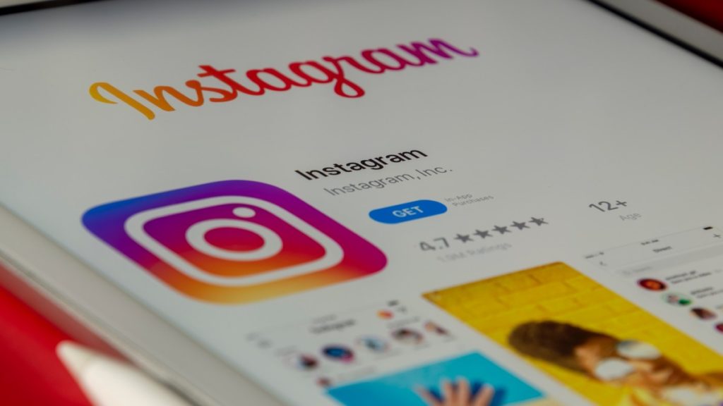 "Instagram" paruoštą programėlę mobiliajame telefone.