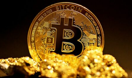 Investimento em criptomoedas, que é simbolicamente representado pelo Bitcoin.